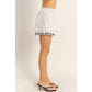 Striped Embroidered Shorts