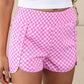66 Leopard/Checkered High Waisted Athletic Shorts (S-XL): Blue Leopard / Missy / M