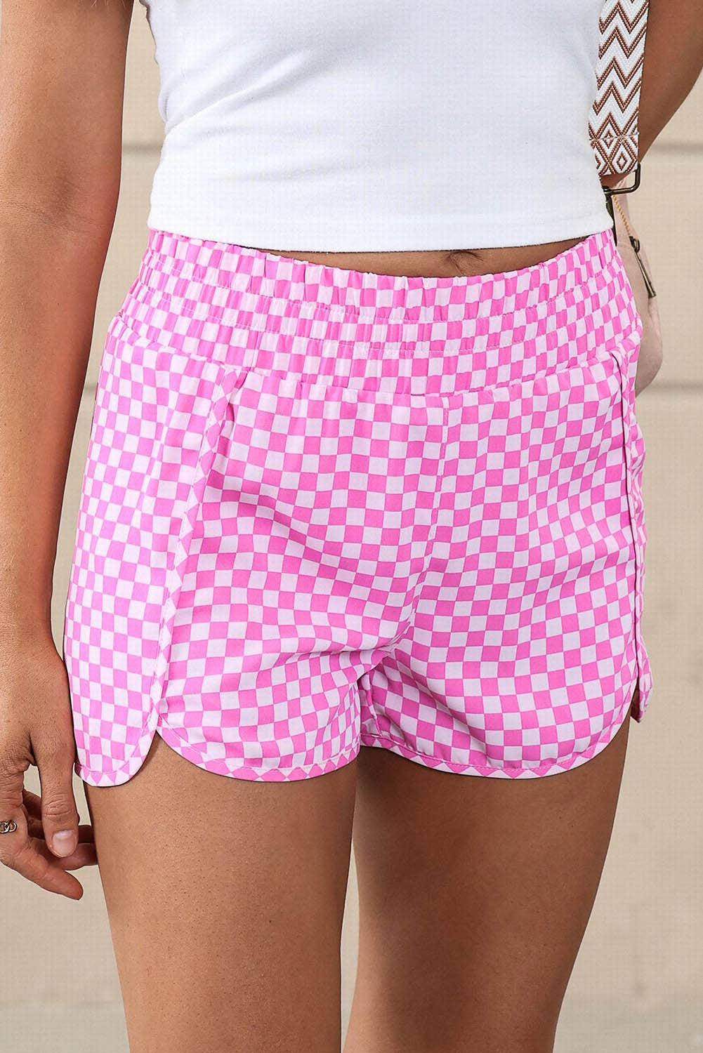 66 Leopard/Checkered High Waisted Athletic Shorts (S-XL): Blue Leopard / Missy / L