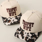 TROPHY WIFE 3D Embroidered Cow Print Brim Trucker Hat