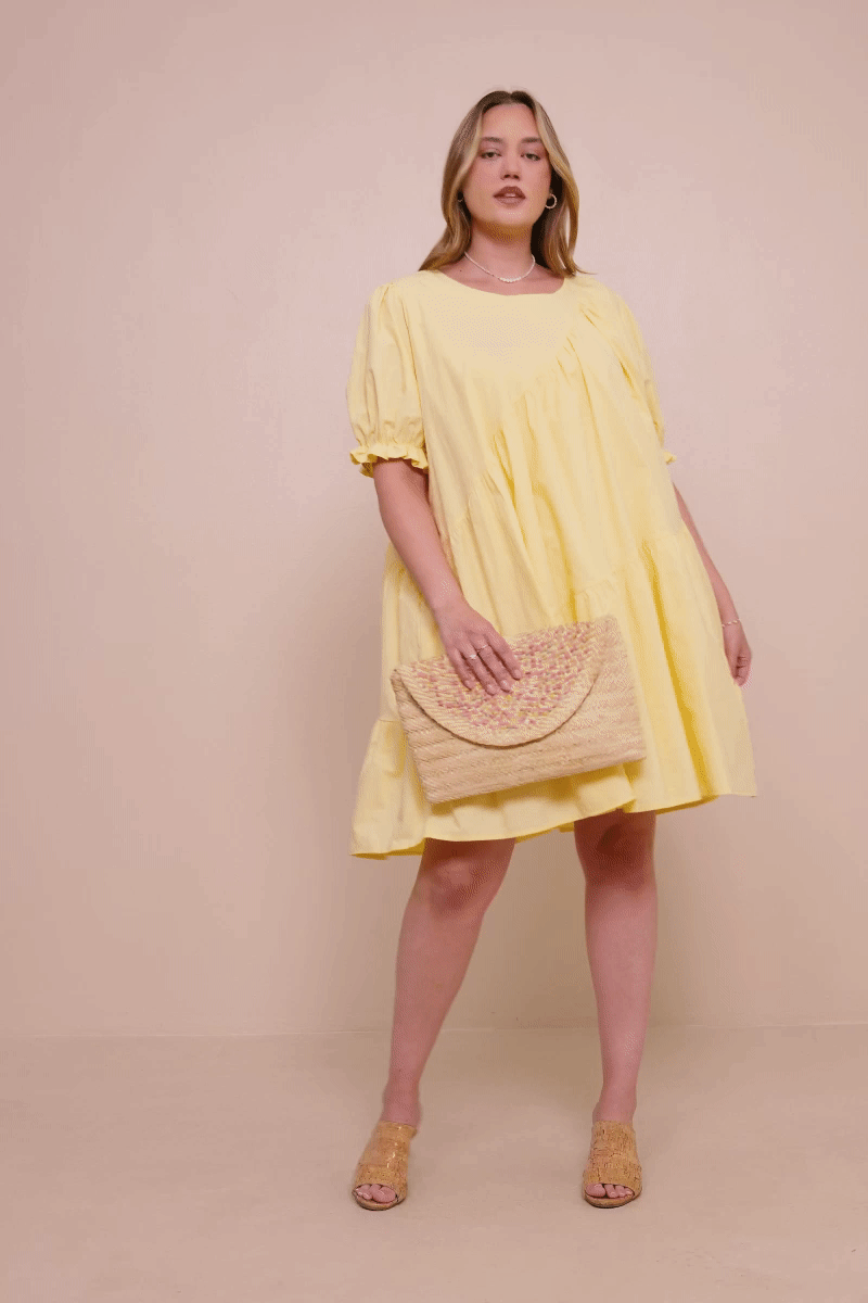 Womens Asymmetric Seam Detail Cinched Cuff Poplin Dress