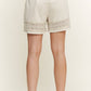 Mineral Washed Lace Trim Shorts
