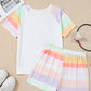 Rainbow Clashing Shirt and Short 2pcs Lounge Set