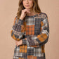 Oversized Mixed Print Sweater Knit Top