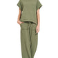 Cotton Slub Tee & Pants 2pc Set  Zenana