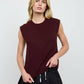 RAW MOCK NECK DOLMAN SLEEVE SWEATER KNIT TOP