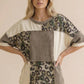 Camo Animal Print Color Block Top