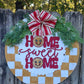 Gingerbread checkered home sweet home door hanger