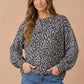 Oversized Mixed Print Sweater Knit Top
