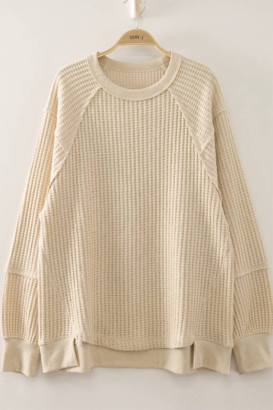 Waffle Patch Detail Pullover