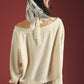 LAYERED HALTER LACE NECK OFF-SHOULDER KNIT TOP