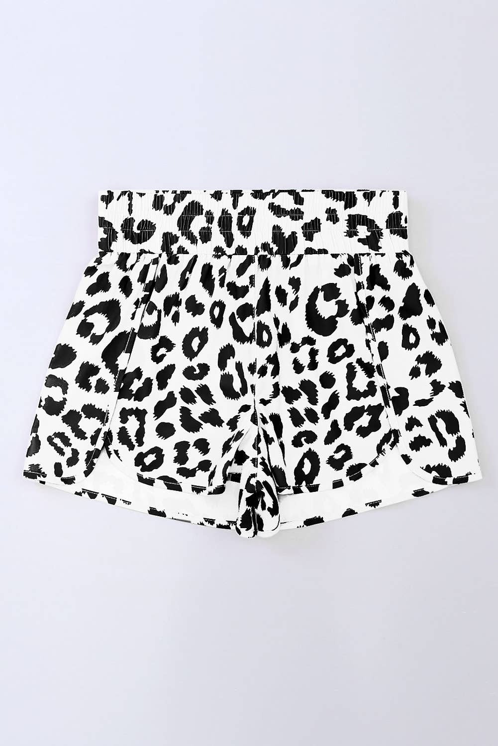 66 Leopard/Checkered High Waisted Athletic Shorts (S-XL): Blue Leopard / Missy / M