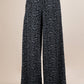 Leopard Print Wide Leg Pleated Pants