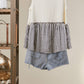 Striped Tiered Button Sleeveless Top
