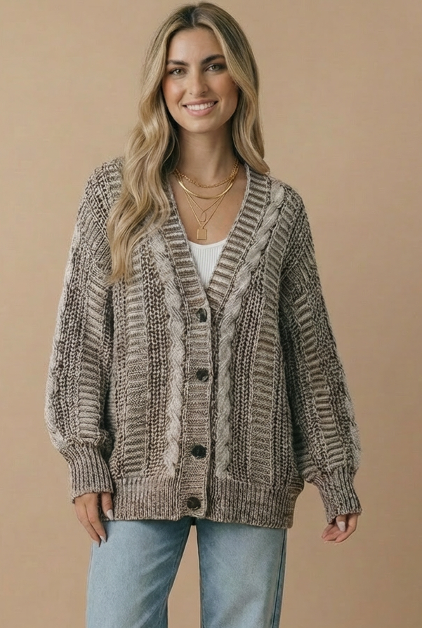 Oversized Chunky Cable Cardigan