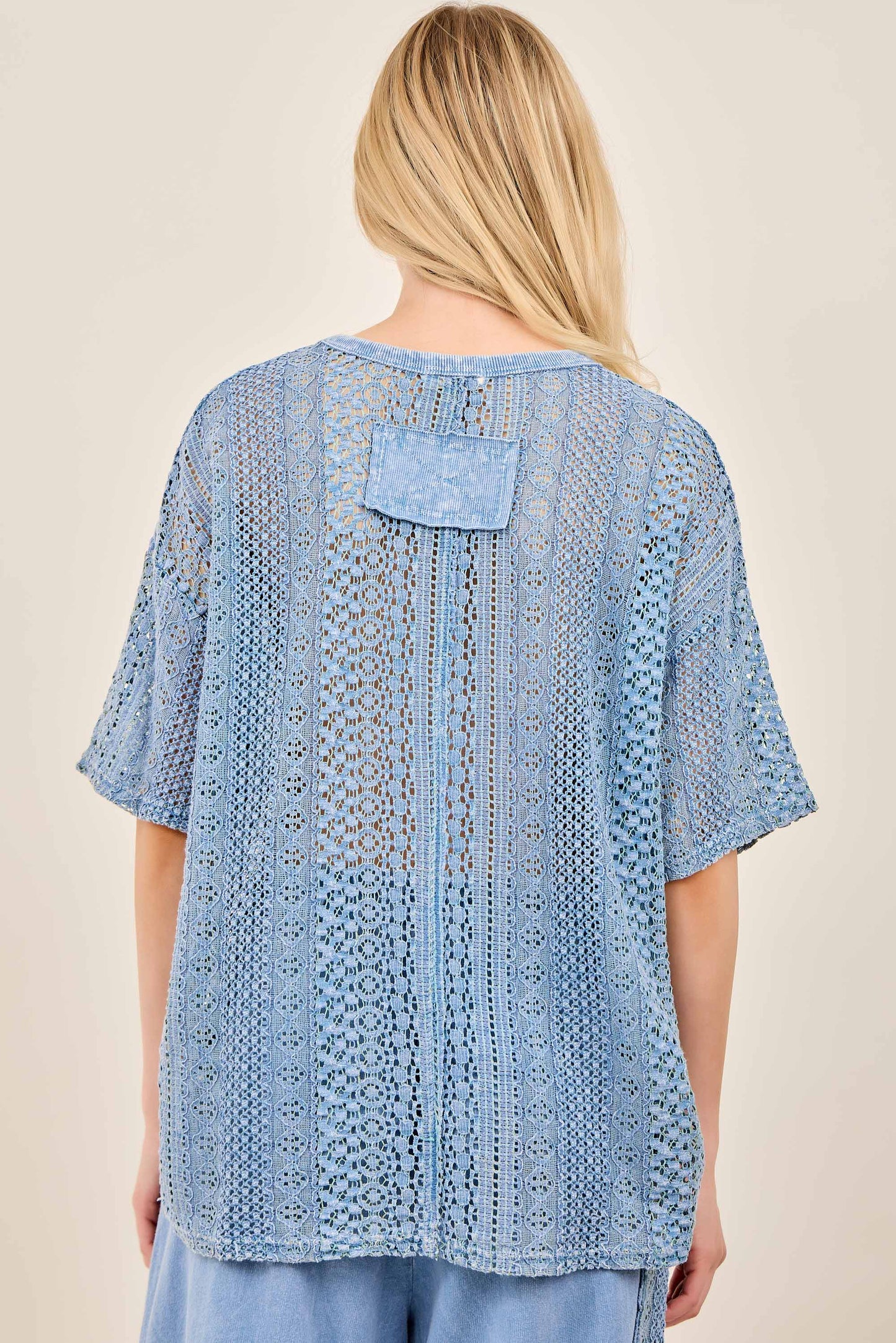 Mineral Washed Lace Top