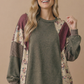 Mixed Media Patchwork Pullover Knit Top