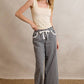 GINGHAM LACE RUFFLED PULL ON PANTS