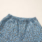 Leopard Print Exposed Seam Detail Wide Leg Drawstring Jeans