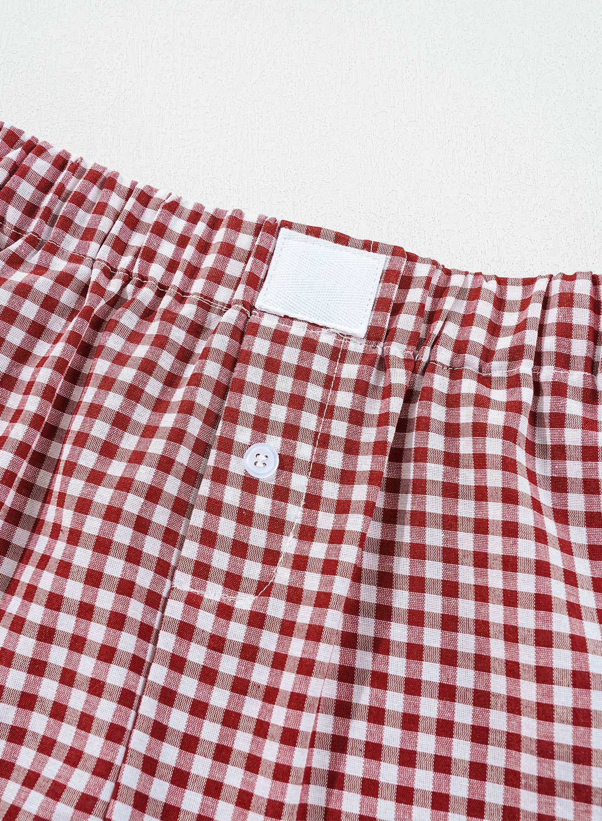 Blue Gingham Printed High Waist Shorts