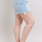 Long Cut Off 2 Button Dad Shorts - PLUS