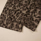 Brown Leopard Print Patchwork Pullover Drawstring Loose Pant Set