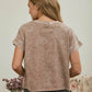 WASHED SHORT SLEEVE BOXY KNIT TOP