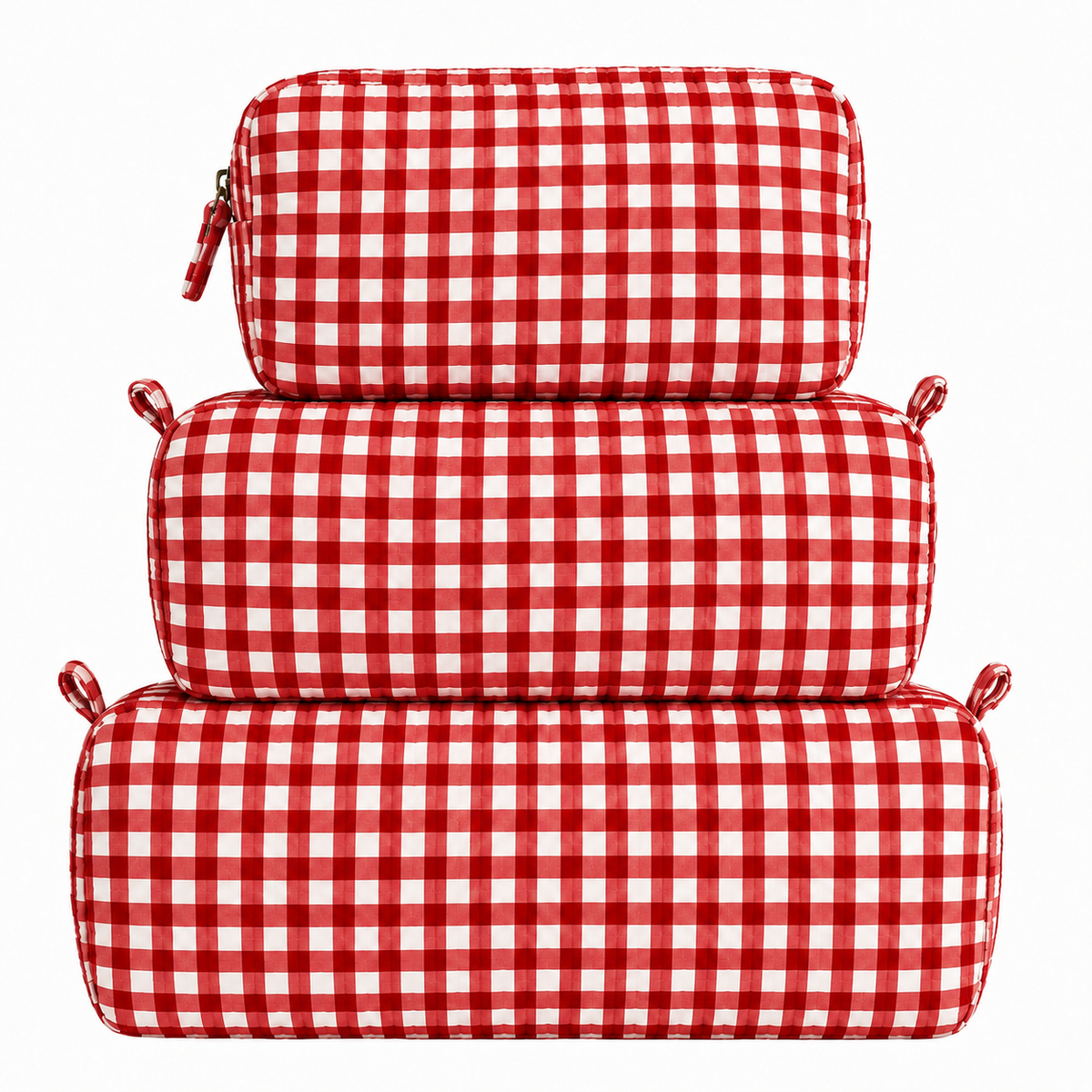 Red Gingham Quilted Bag Print