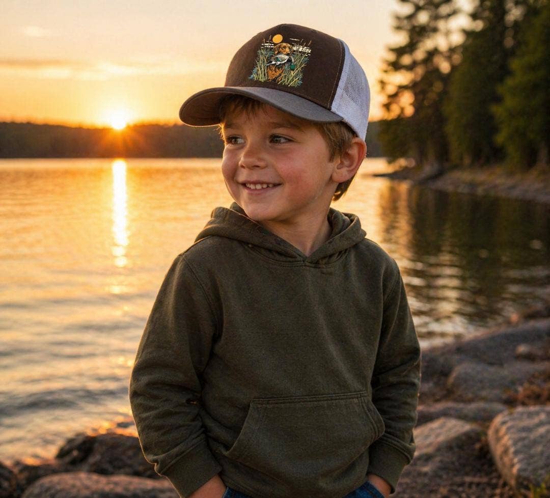 Toddler Kid's Dog Duck Hunting Trucker Hat