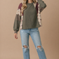 Mixed Media Patchwork Pullover Knit Top