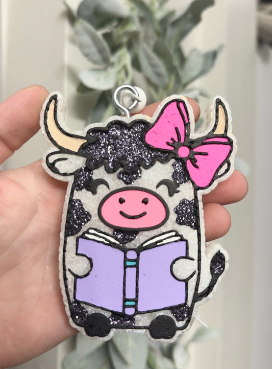 Cow Book Lover Freshie