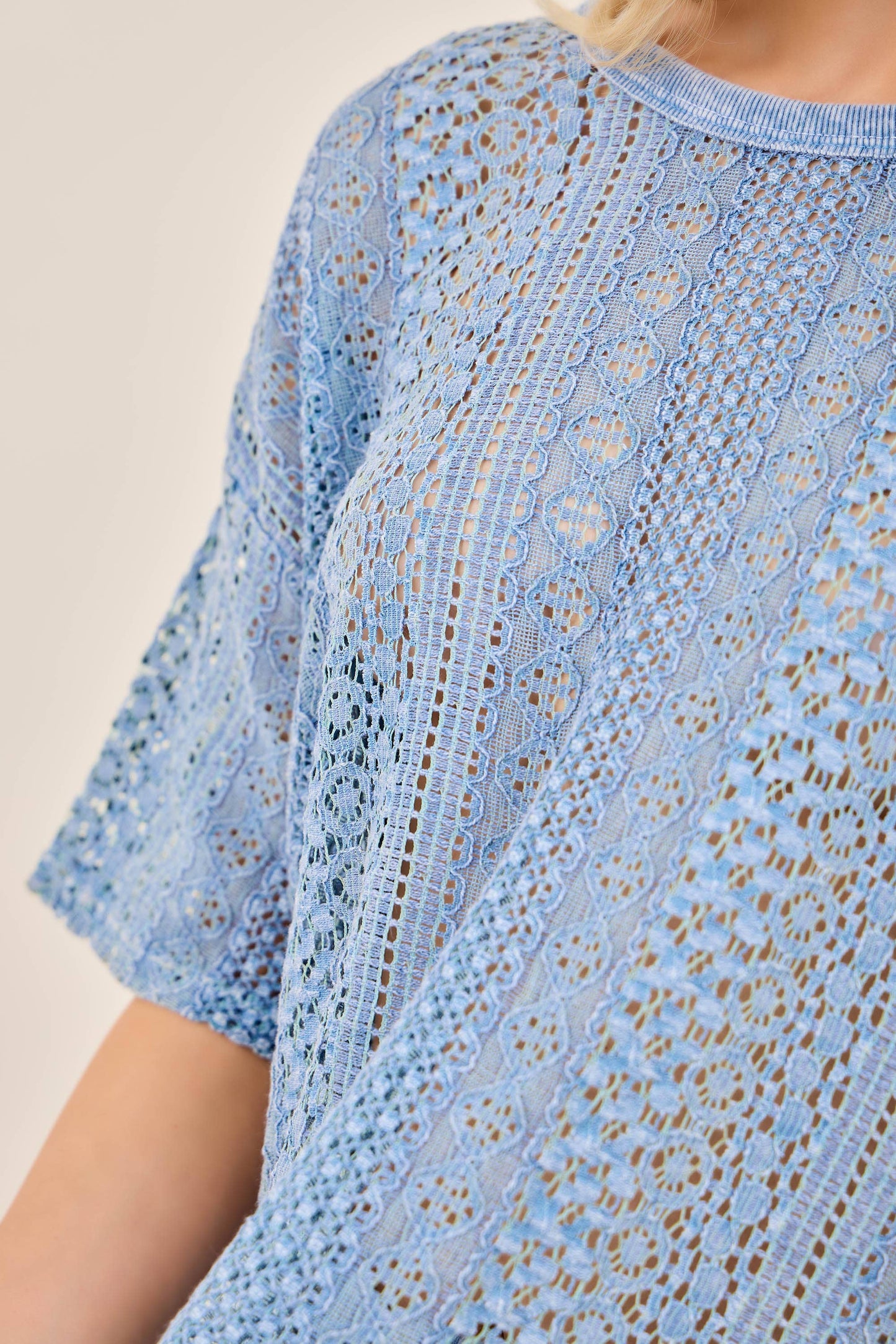 Mineral Washed Lace Top