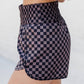 66 Leopard/Checkered High Waisted Athletic Shorts (S-XL): Blue Leopard / Missy / XL