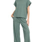 Cotton Slub Tee & Pants 2pc Set  Zenana