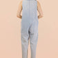 Melissa Pintuck Detail Washed Denim Wide Leg Jumpsuit