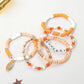 5PCS - GAME DAY Football Charm Heishi Faceted Beaded Stretch Multi Layered Bracelets