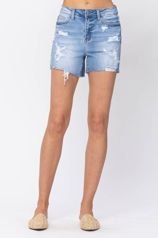 HI WAIST DESTROYED SHORTS