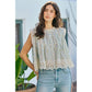 FLORAL PRINT WOVEN BUTTON DOWN TRIMMED BLOUSE TOP