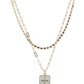 16", 18" 2 Layered Cross on Ivory Rectangle Necklace