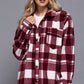 Long Sleeve Check Printed Fleece Shacket