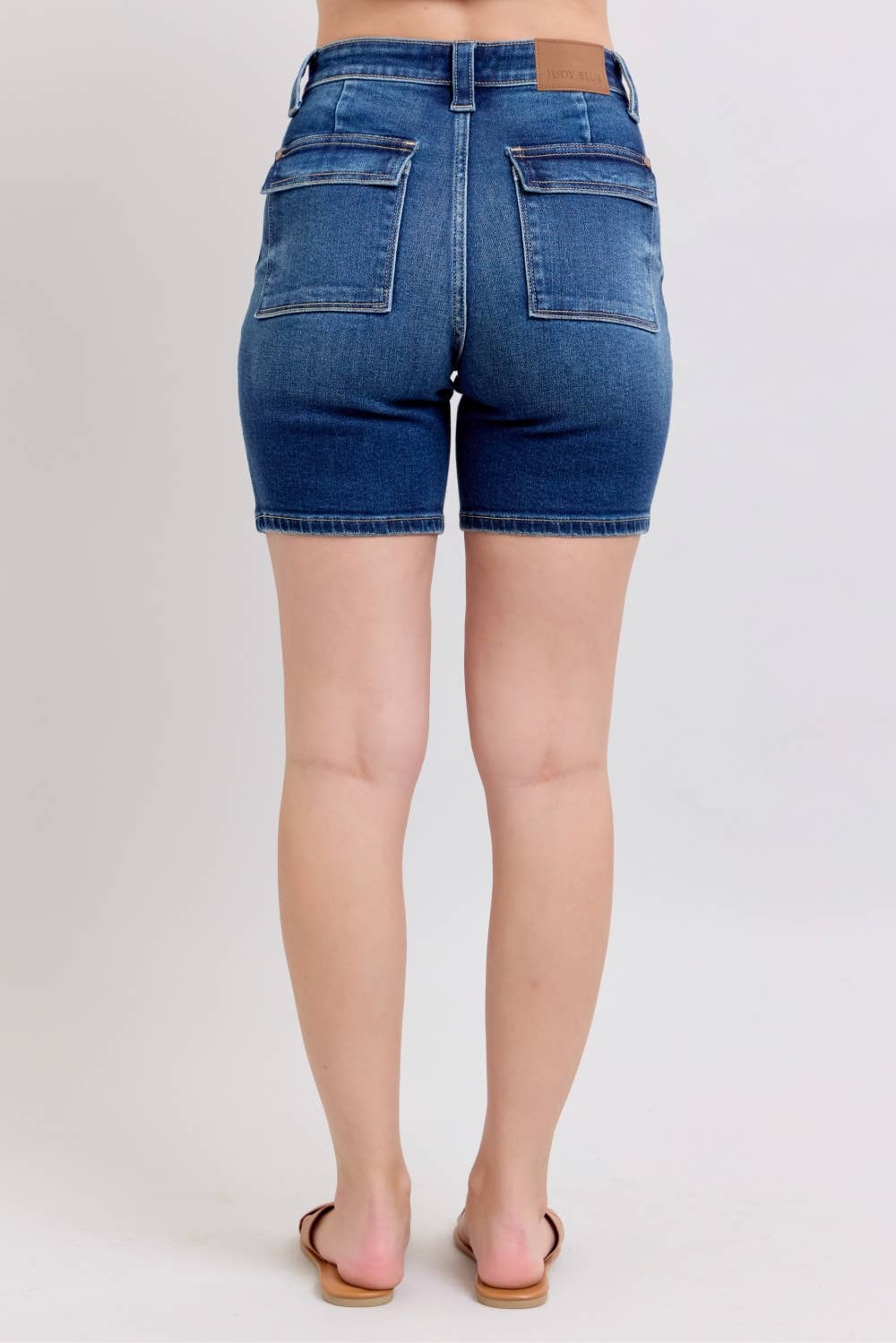 High Waist Bermudas w/ Back Flap Pockets