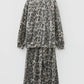 Brown Leopard Print Patchwork Pullover Drawstring Loose Pant Set