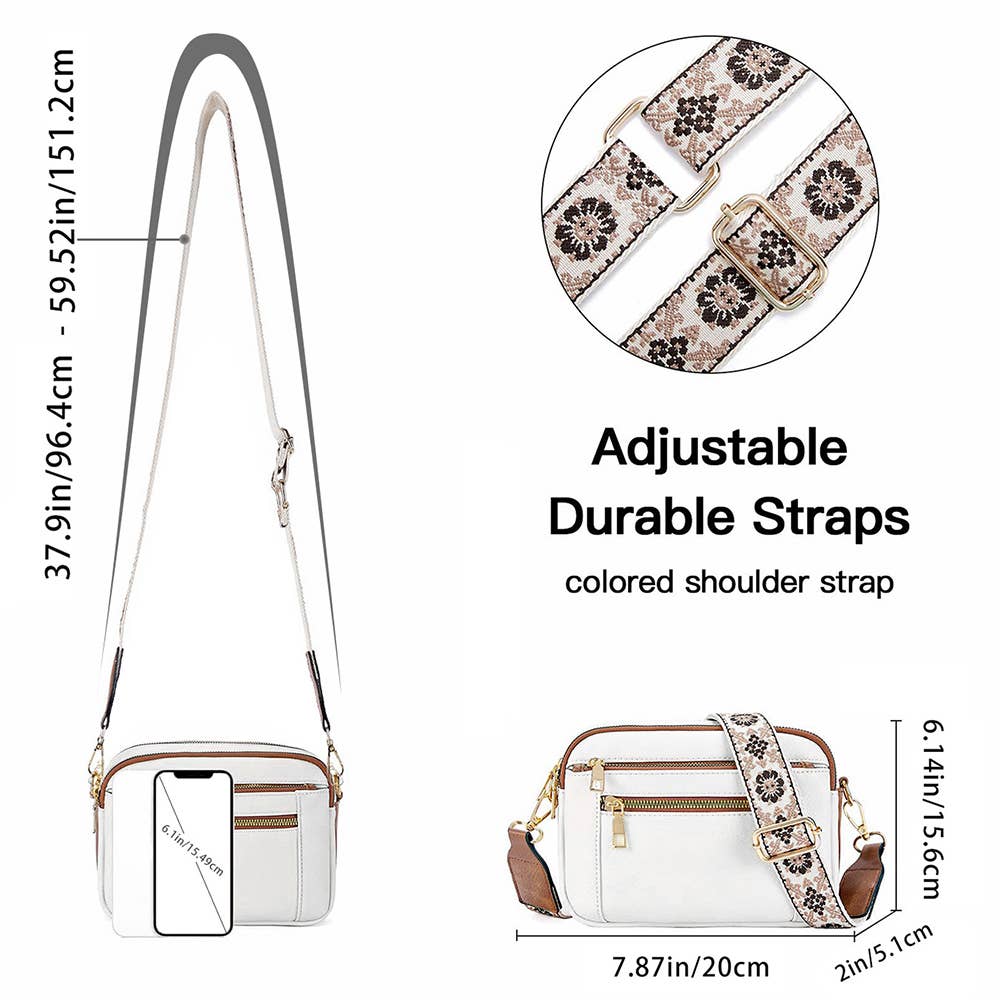 Color Blocked Multifunctional Zipper Crossbody Bag