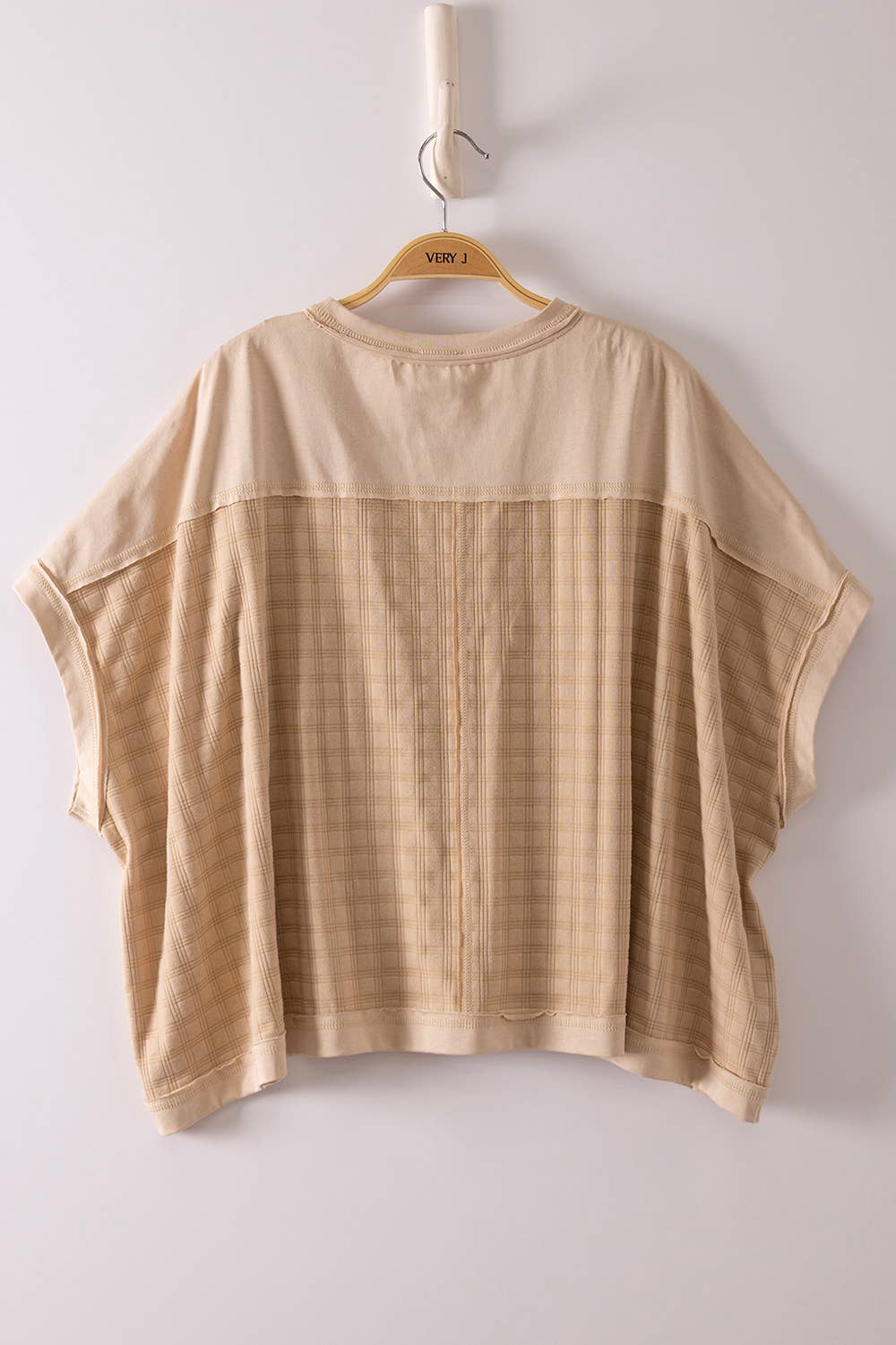 Dolman Sleeve Textured Knit Casual Top Plus Size