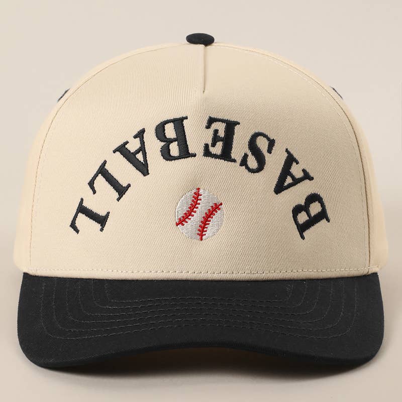BASEBALL Upside Down Lettering Embroidery Cap