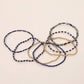 7PCS - Beaded Stretch Stackable Multi Layered Bracelets