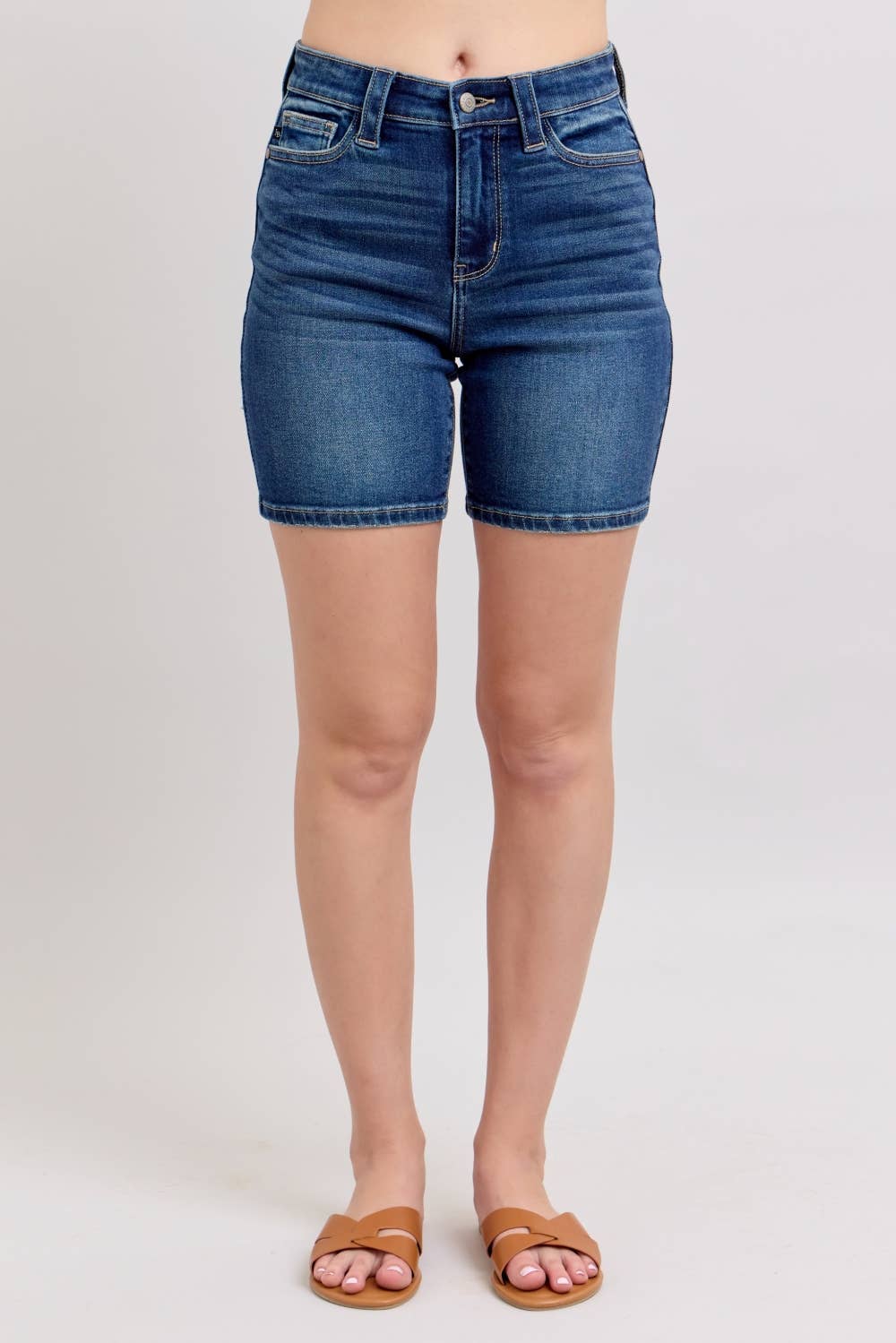 High Waist Bermudas w/ Back Flap Pockets