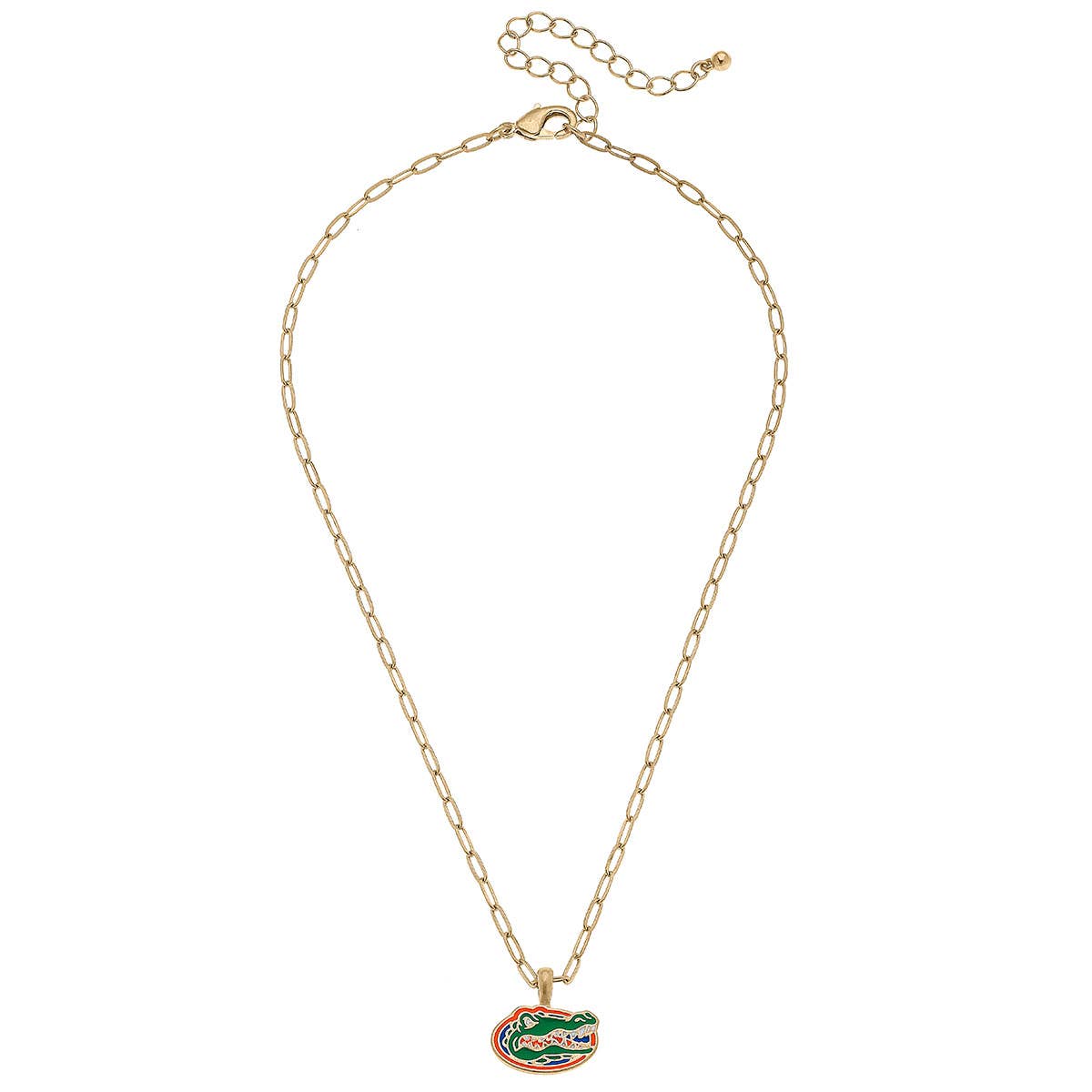 Florida Gators Enamel Pendant Necklace in Shiny Gold