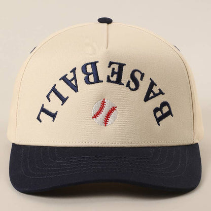BASEBALL Upside Down Lettering Embroidery Cap