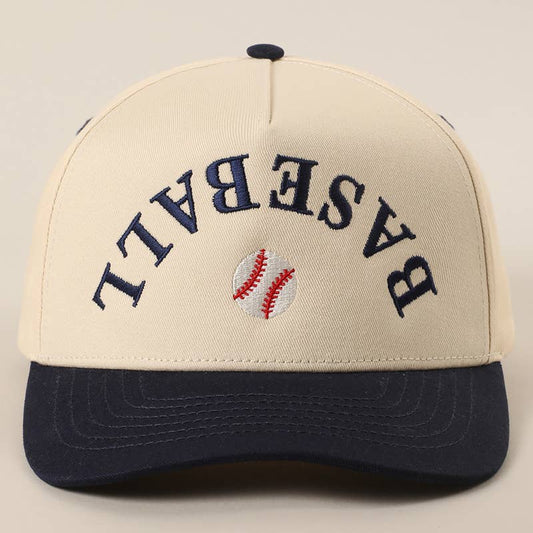 BASEBALL Upside Down Lettering Embroidery Cap